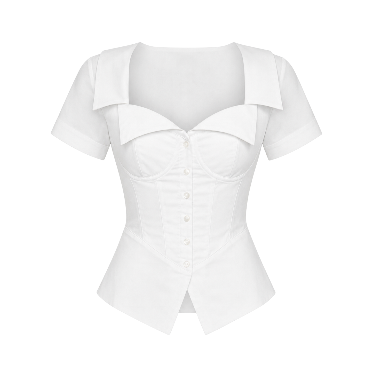 Guizio Lia Buttondown Corset White