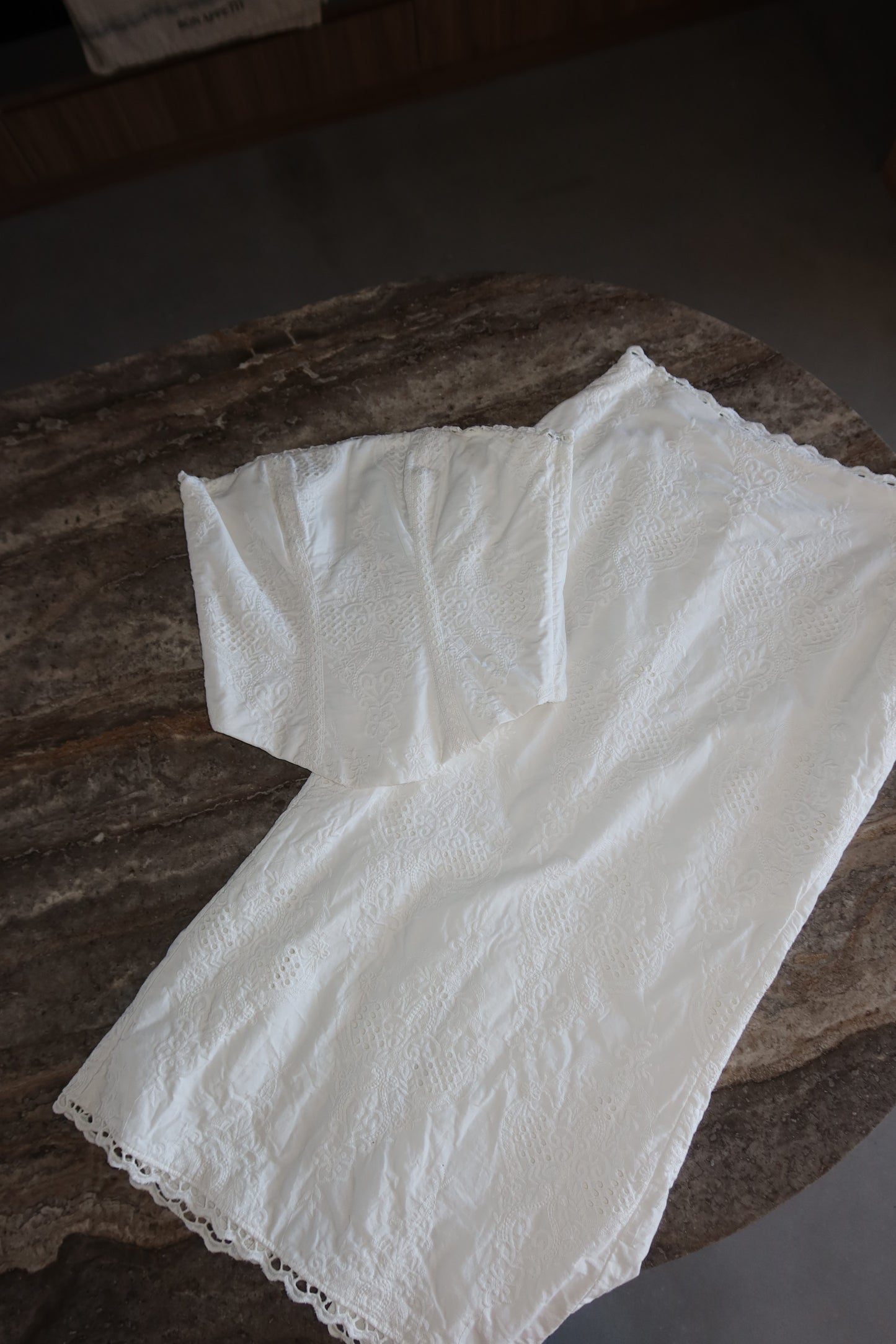 House of CB White Cotton Broderie Strapless Corset Top