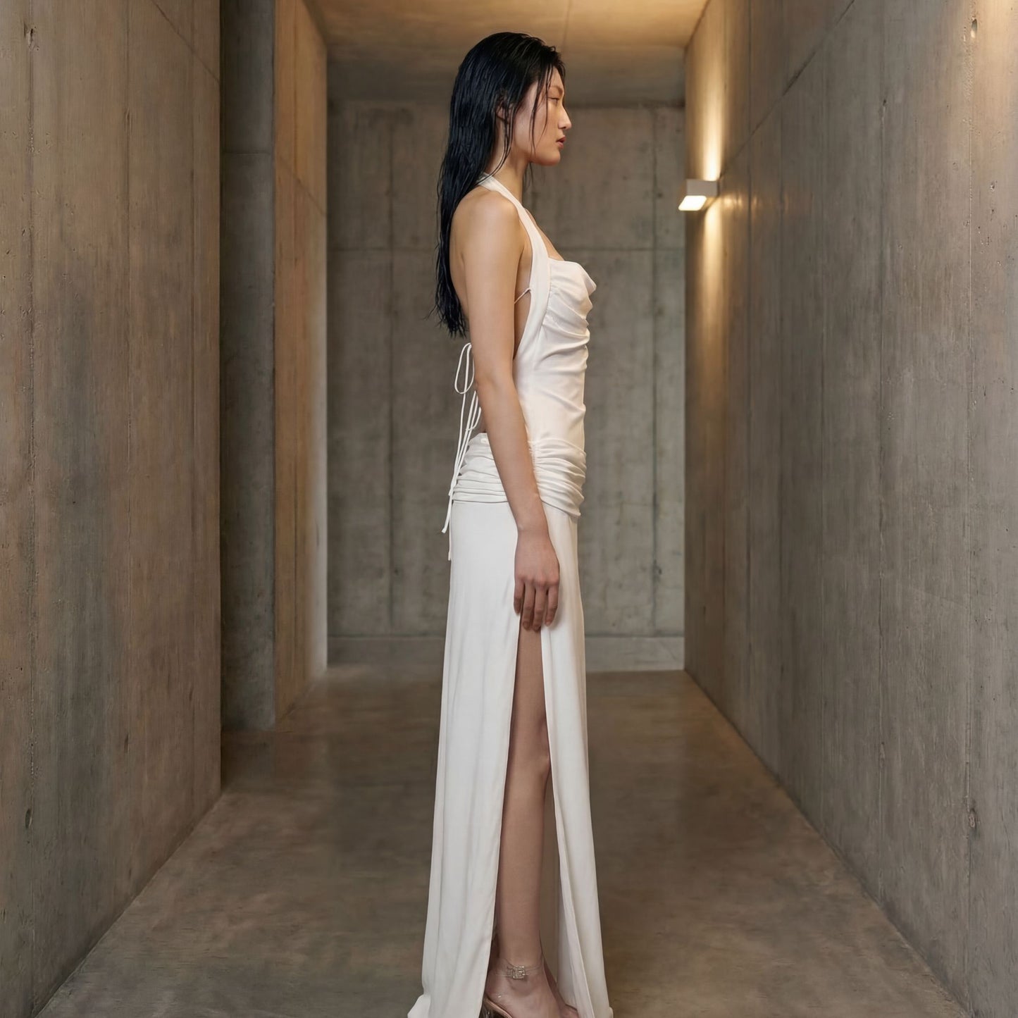 Bye Bambi Whynter Asymmetrical Maxi White