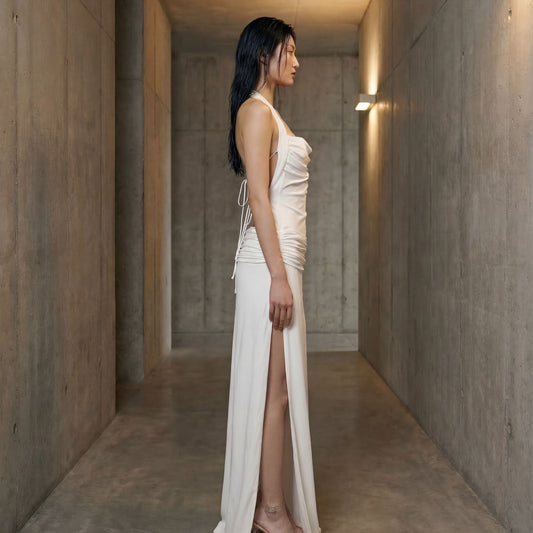 Bye Bambi Whynter Asymmetrical Maxi White