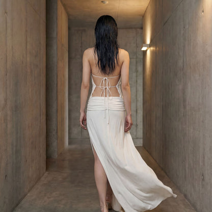 Bye Bambi Whynter Asymmetrical Maxi White
