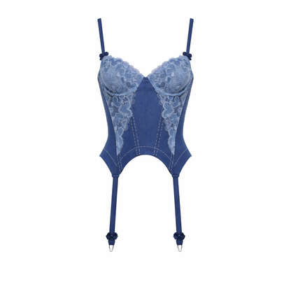 For Love & Lemons Denim Hearts Bustier