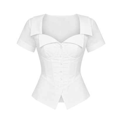 Guizio Lia Buttondown Corset White