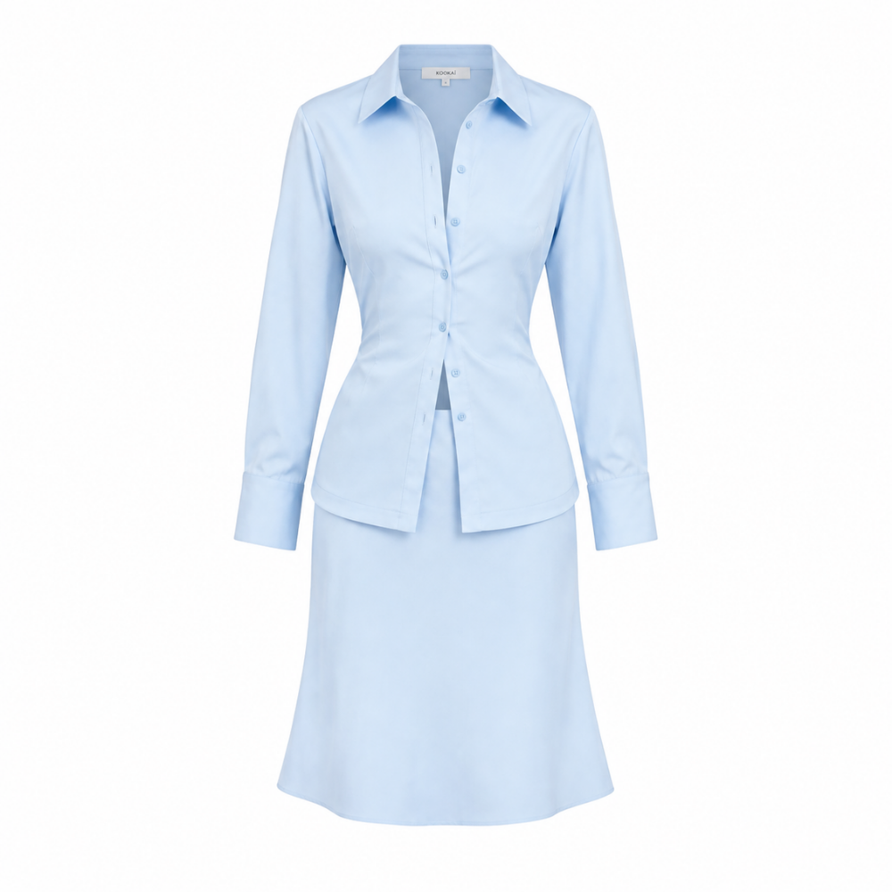 Kookai Palermo Cinch Shirt & Core Midi Skirt
