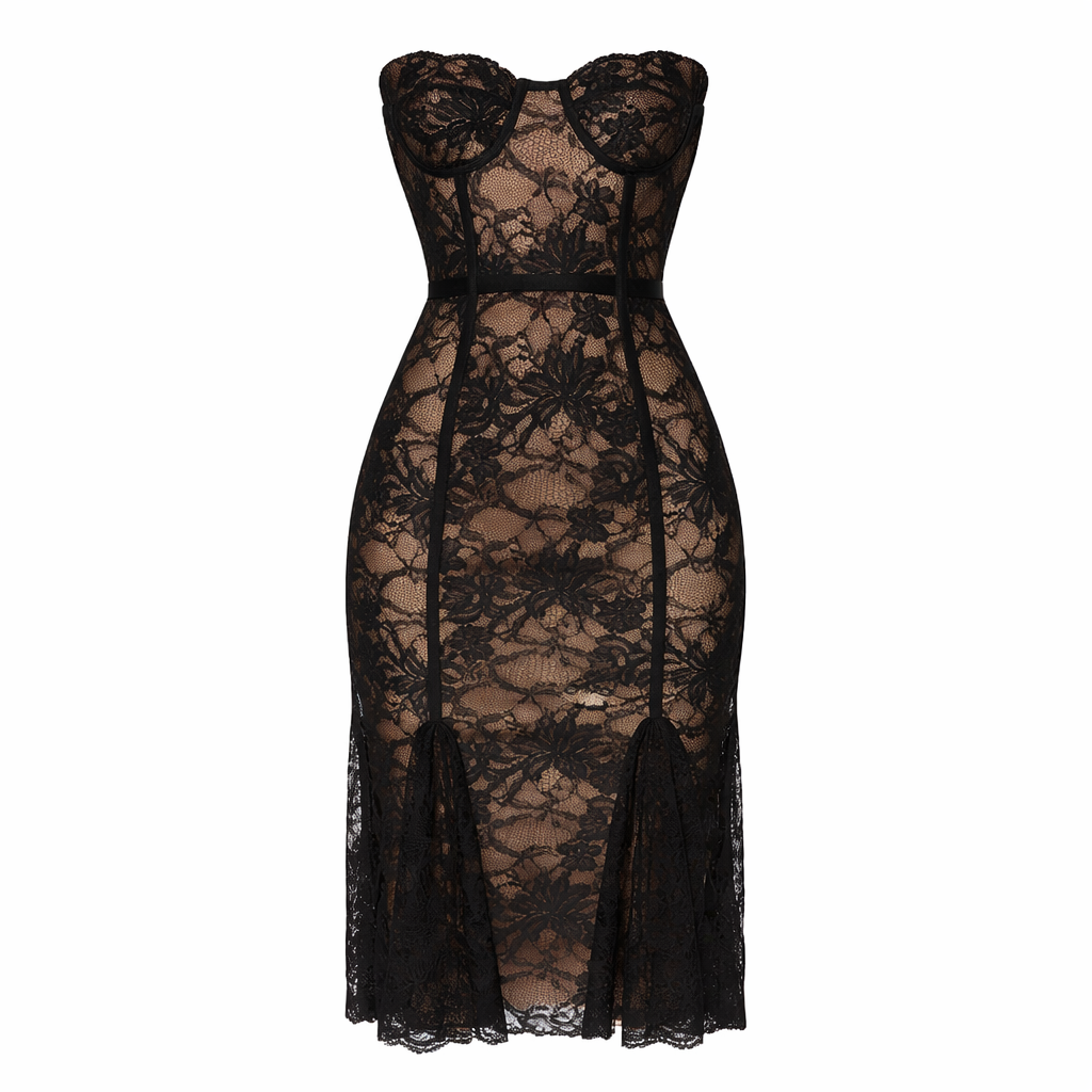 LOBA Lucienne Lace Midi Dress